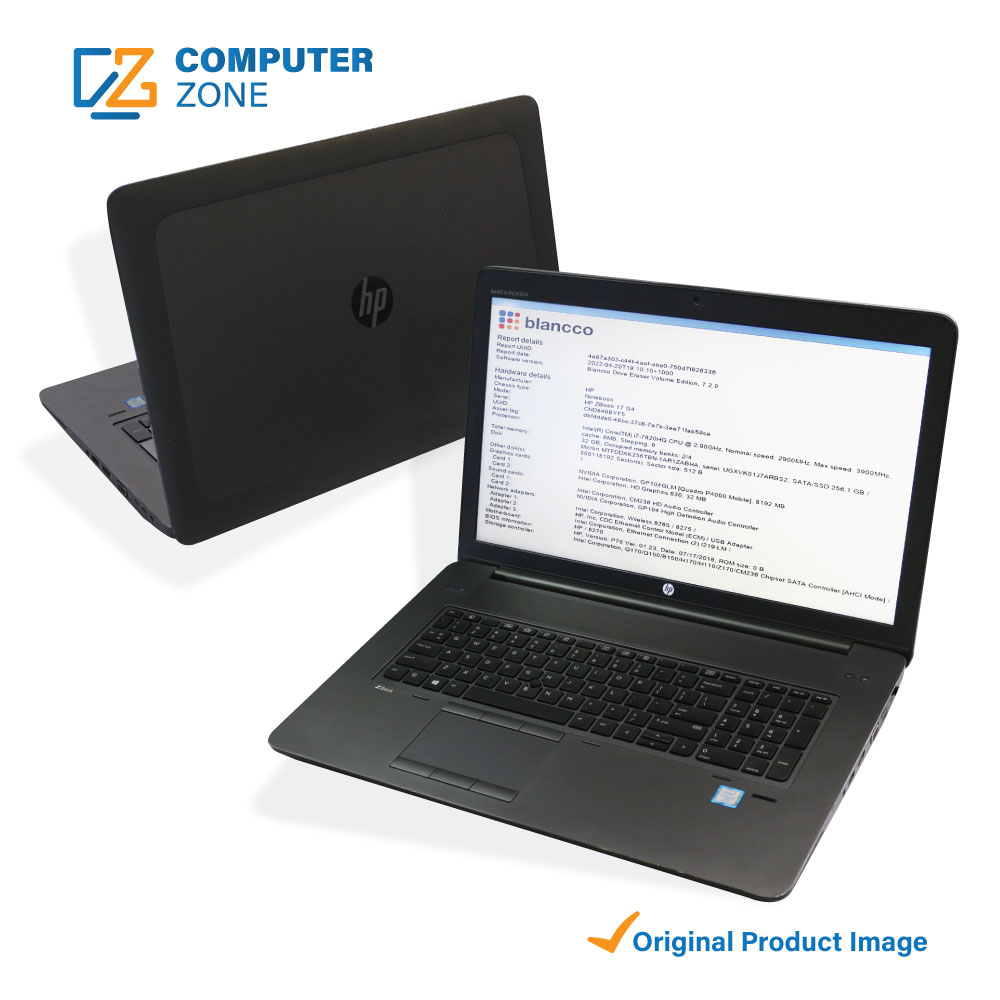 HP ZBook 17 G4, 7th Gen Core i7 Processor, 32GB RAM, 256GB SSD and 1TB, P4000 GDDR5 8GB, 17.3″ FHD Display